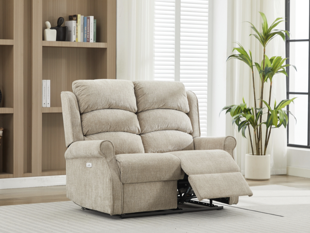 Rochester 2 Seater Sofa Fabric Electric Recliner - Holmes Hill ...